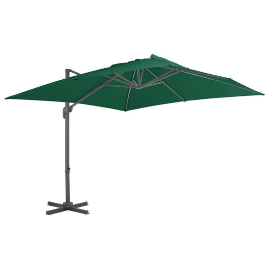 Vidaxl Sombrilla Jardín Voladiza Con Palo De Aluminio Verde 300x300 Cm_0