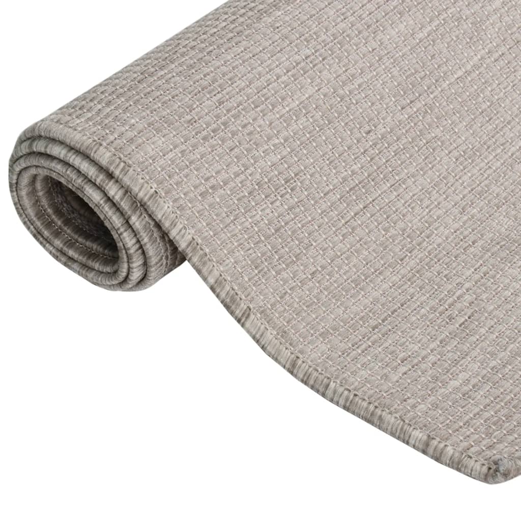 Alfombra De Exterior De Tejido Plano Gris Claro 80x150 Cm_2
