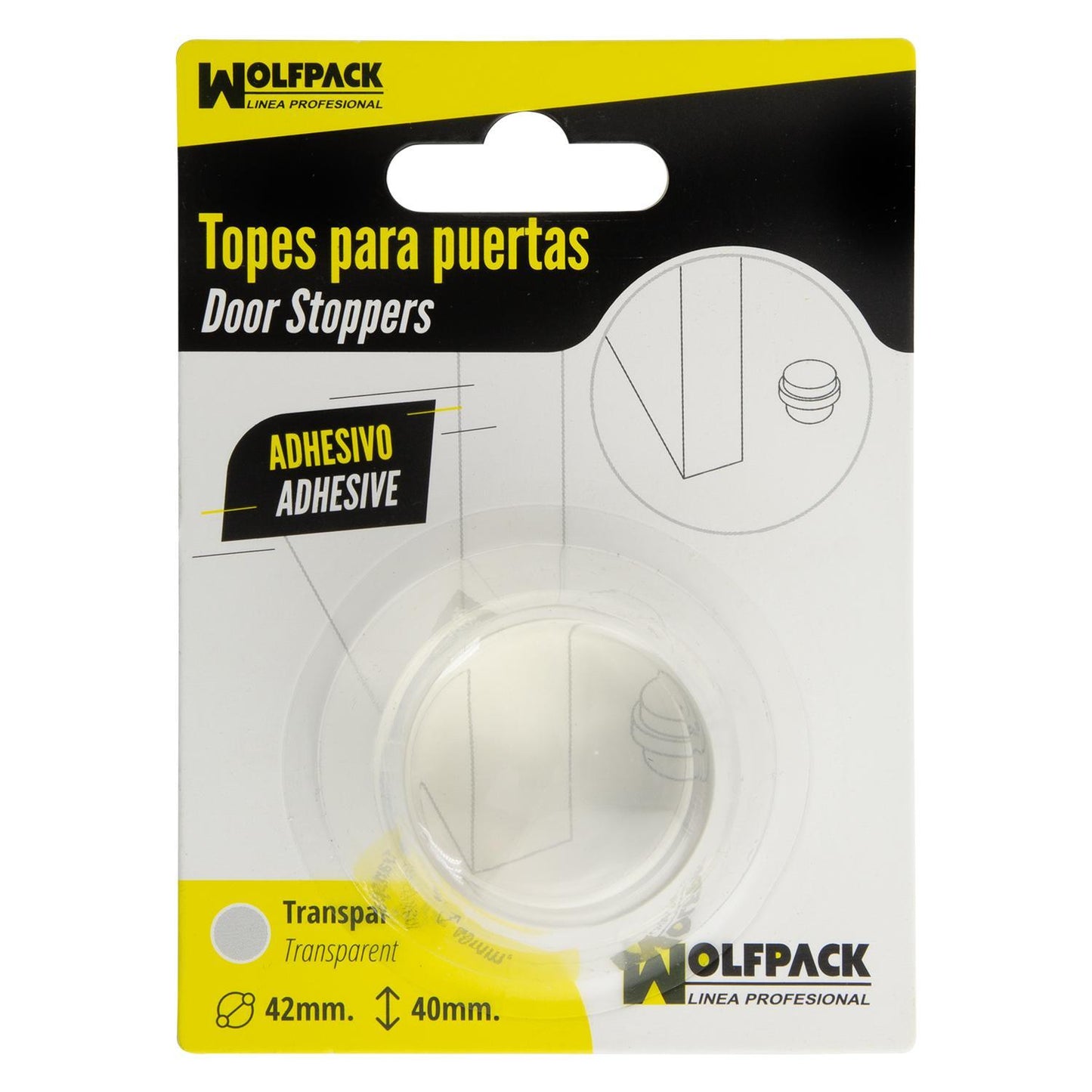 Tope Puerta Adhesivo Transparente Redondo