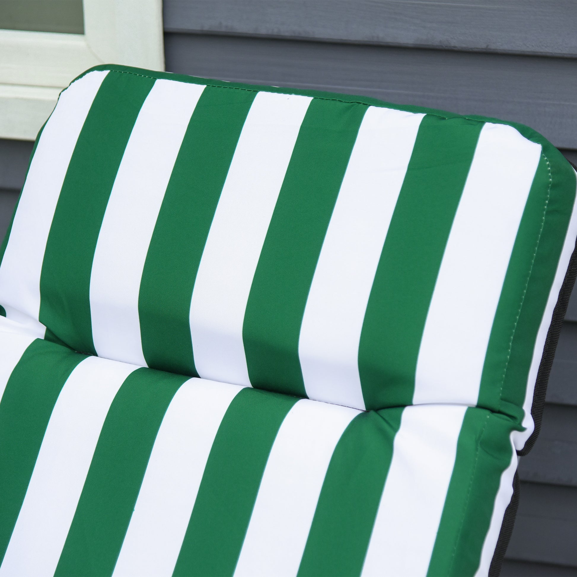 Outsunny 2 Tumbonas Plegables Con Respaldo Ajustable 60x75x66-102 Cm Rayas Verde_3