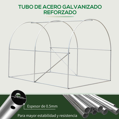 Outsunny Invernadero Túnel De Jardín 3x2x2 M Politunel Cultivo Planta Semilla_3