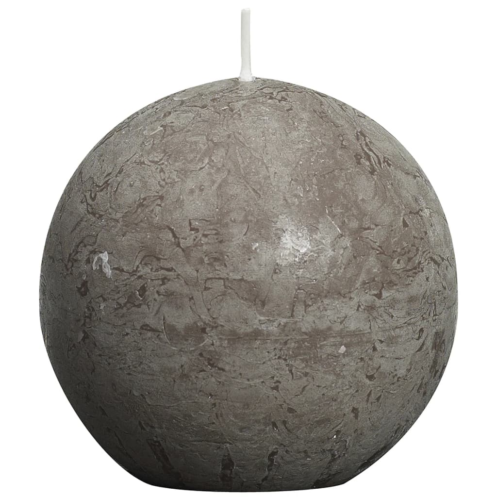 Bolsius Velas Rústicas De Bola Gris Taupe 6 Unidades 80 Mm_1