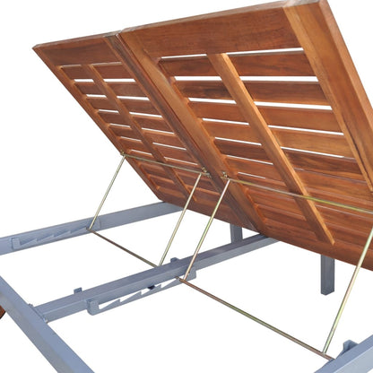 Tumbona Doble De Madera Maciza De Acacia_3
