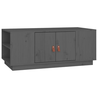 Mesa De Centro De Madera Maciza De Pino Gris 100x50x41 Cm_0