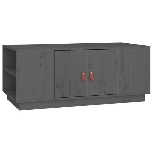 Mesa De Centro De Madera Maciza De Pino Gris 100x50x41 Cm_0