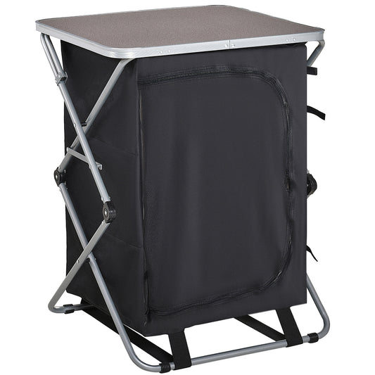Outsunny Armario Cocina De Camping Plegable Con 3 Estantes Bolsa De Transporte_0