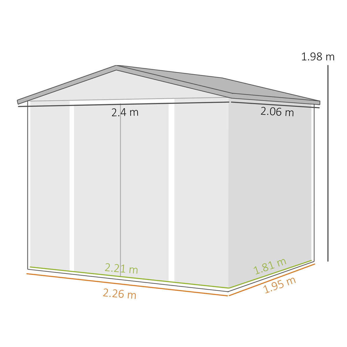 Outsunny Caseta De Jardín Exterior 4,4 M² 240x206x198 Cm Teca_2