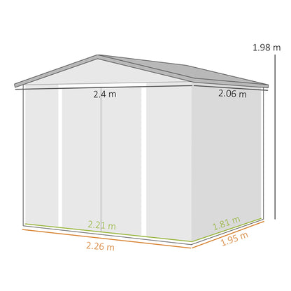 Outsunny Caseta De Jardín Exterior 4,4 M² 240x206x198 Cm Teca_2