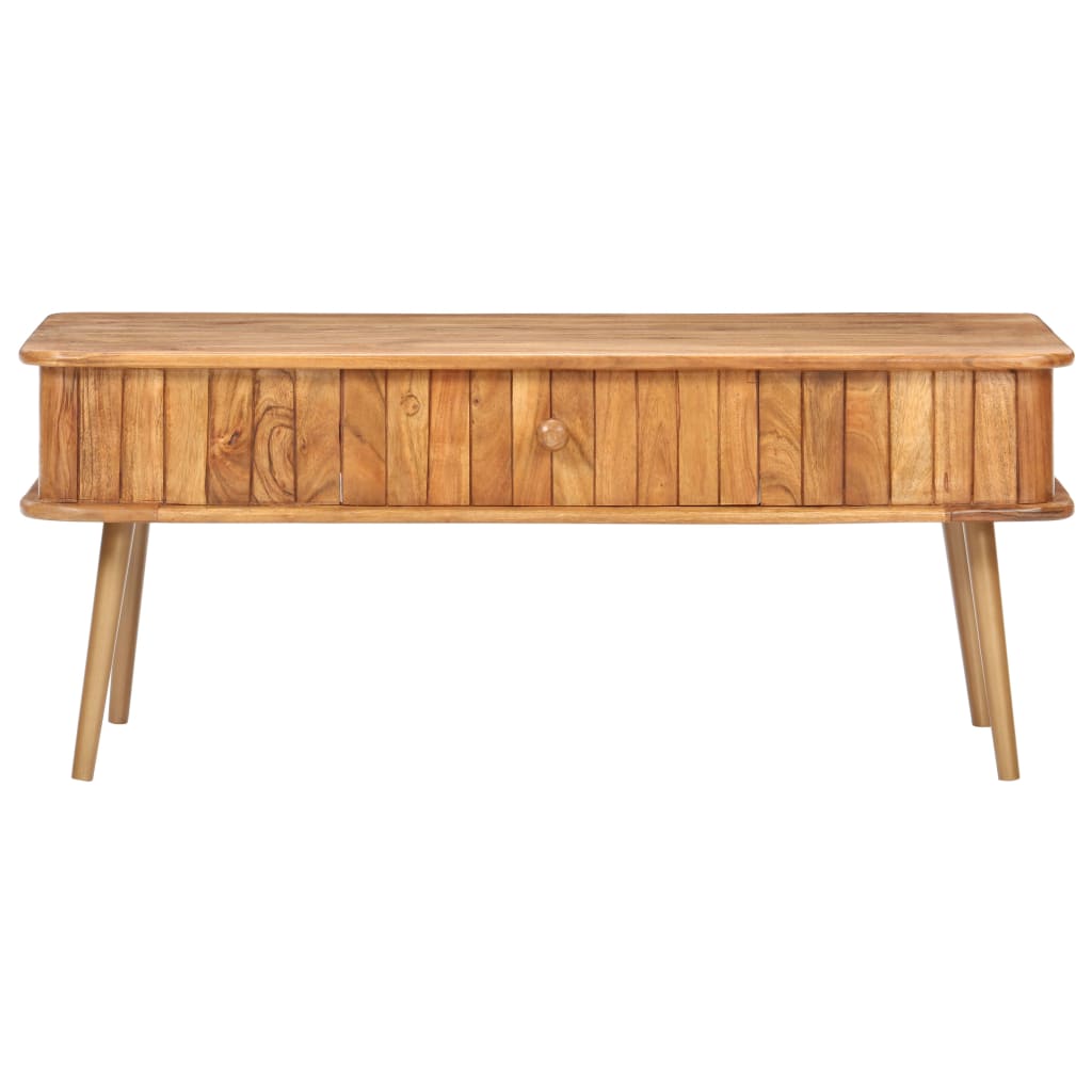 Mesa De Centro Madera Maciza De Acacia 100x50x40 Cm_1