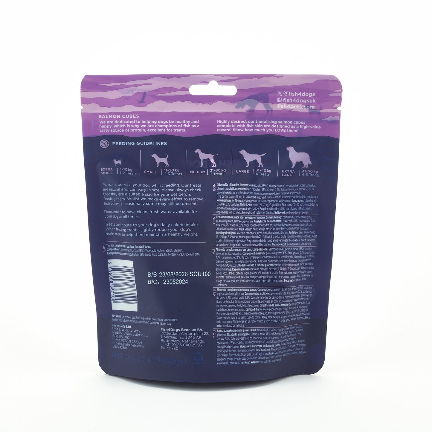 Fish4dogs Snack Para Perros – Love Salmón En Cubos 85 G (pack De 10)_3
