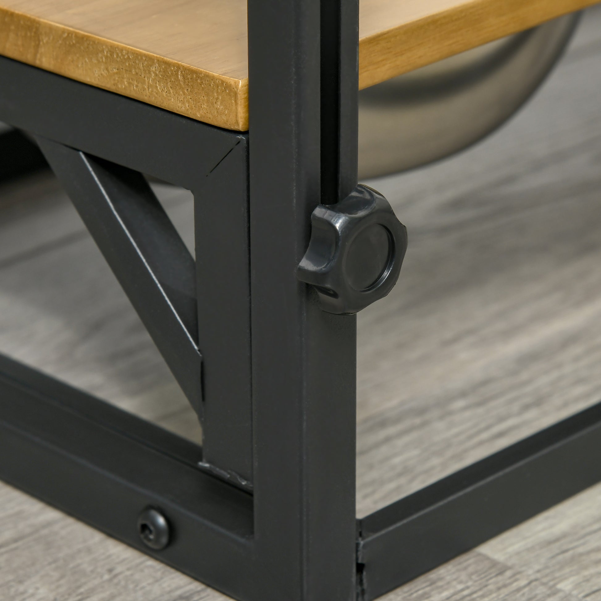 Pawhut Comedero Para Perros Elevado Ajustable Con 2 Cuencos De Acero Inoxidable_4