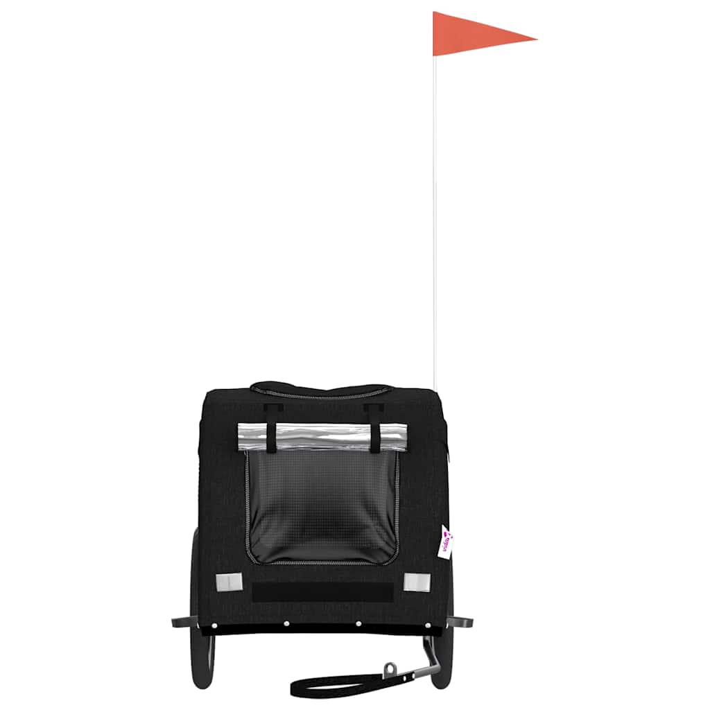 Remolque De Bicicleta Mascotas Hierro Tela Oxford Negro_3