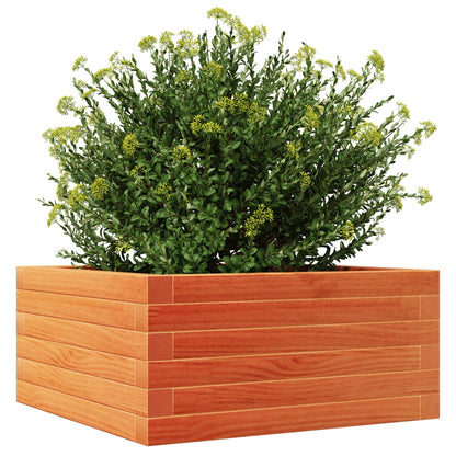 Jardinera De Madera Maciza De Pino Marrón Cera 50x50x23 Cm_3