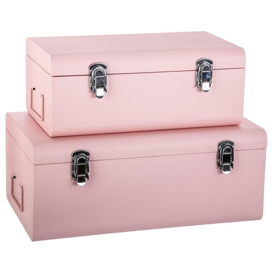 Well Home - Set De 2 Baúles Metal Rosa_0