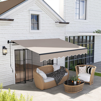 Outsunny Toldo Manual Retráctil 360x220 Cm Protección Uv30+ Crema_1