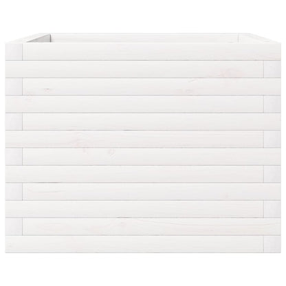 Jardinera De Madera Maciza De Pino Blanca 60x60x46 Cm_5