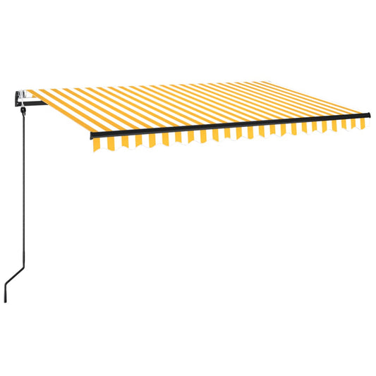 Toldo Retráctil Automático Amarillo Y Blanco 450x350 Cm_0