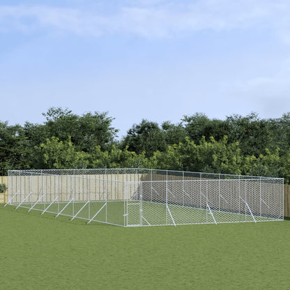 Vidaxl Perrera De Exterior Acero Galvanizado Plateado 8x16x2 M_1