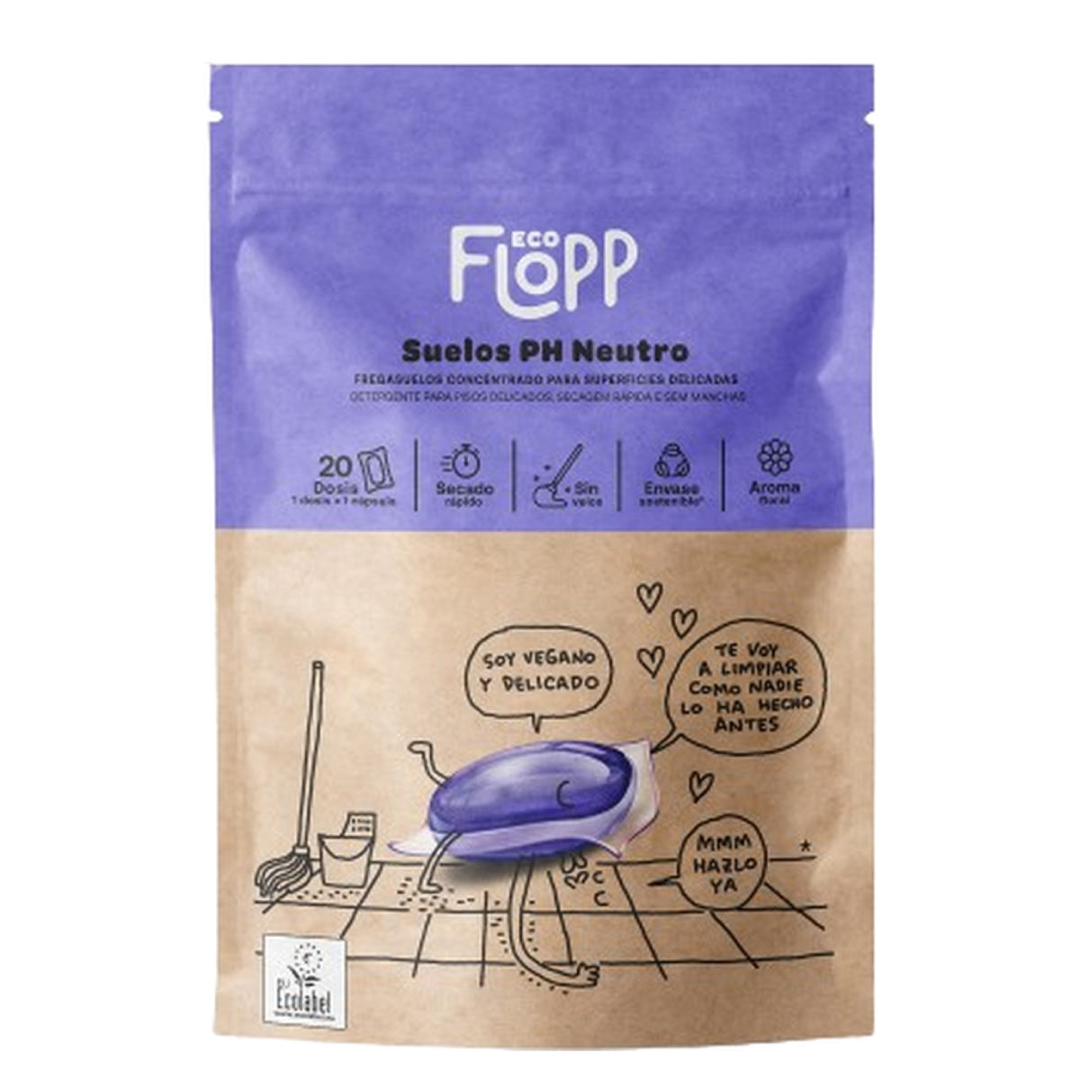 Limpia suelos ECO Ph neutro doypack Flopp 20caps