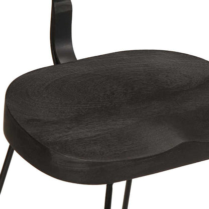 Taburetes De Barra 2 Uds Negro 49x43x79 Cm Madera Maciza Mango_4