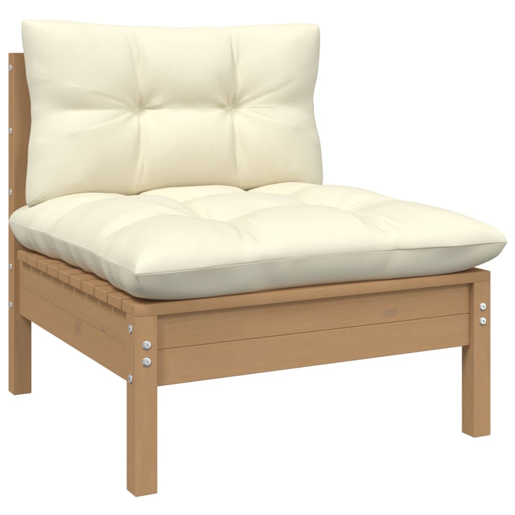 Vidaxl Muebles De Jardín 8 Pzas Y Cojines Madera De Pino Marrón Miel_2