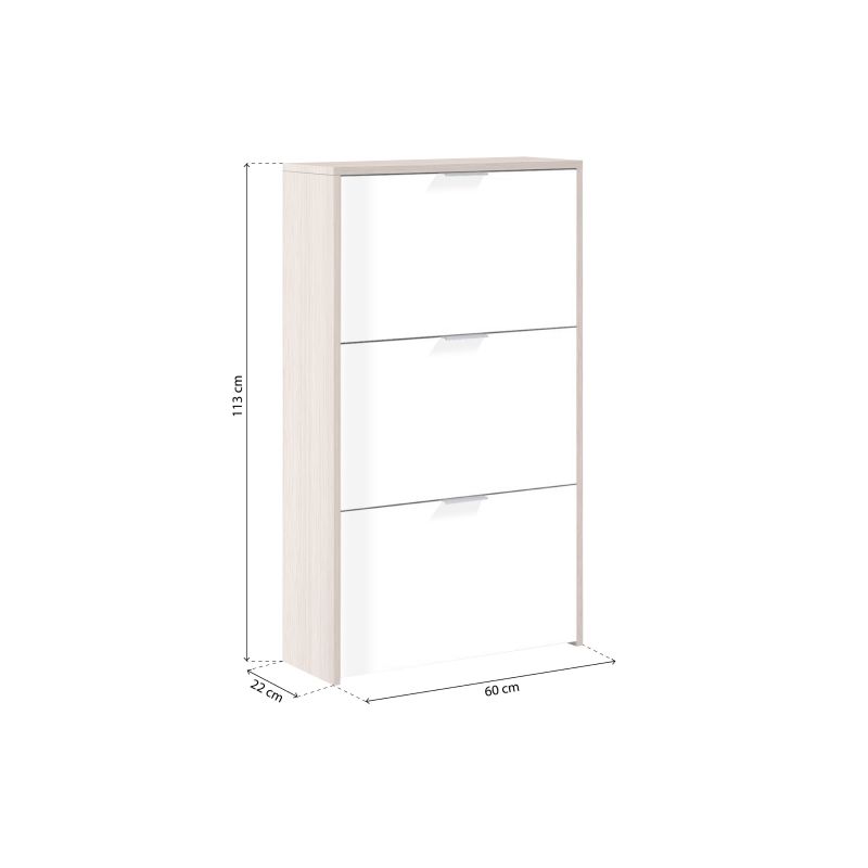 Zapatero Remi De 3 Puertas Melamina, Roble, 60 X 113 X 22_4