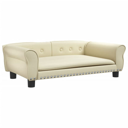 Cama Para Perros De Cuero Sintético Crema 95x55x30 Cm / Vetonek_2