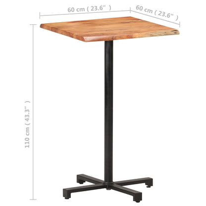 Mesa Alta De Bar Borde Natural Madera Maciza Acacia 60x60x110cm_3
