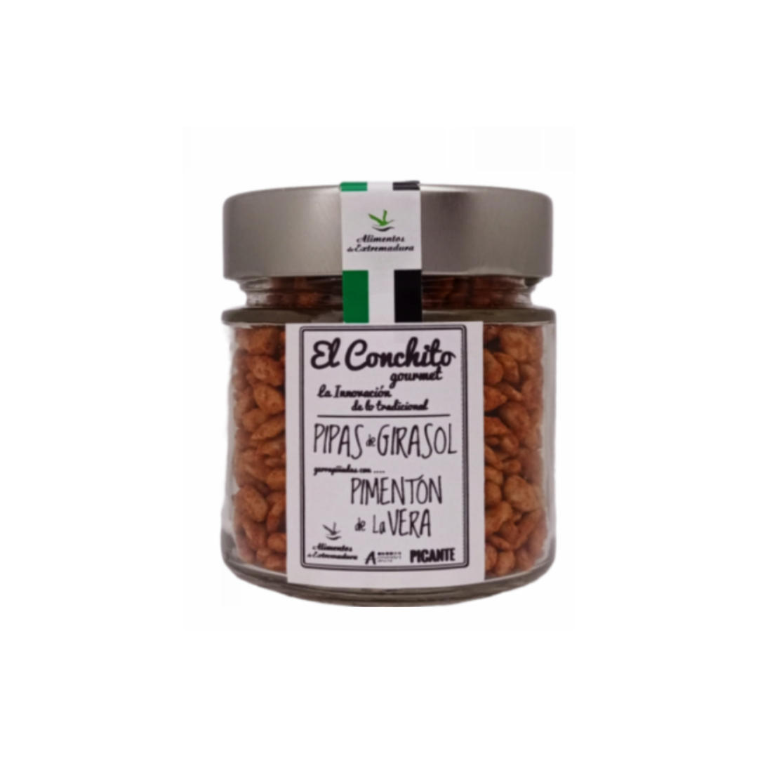 Pipas Garrapiñadas Con Pimentón Picante De La Vera Tarro De Cristal 100 G_0