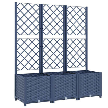 Jardinera Con Enrejado Pp Azul Gris 120x40x136 Cm_0