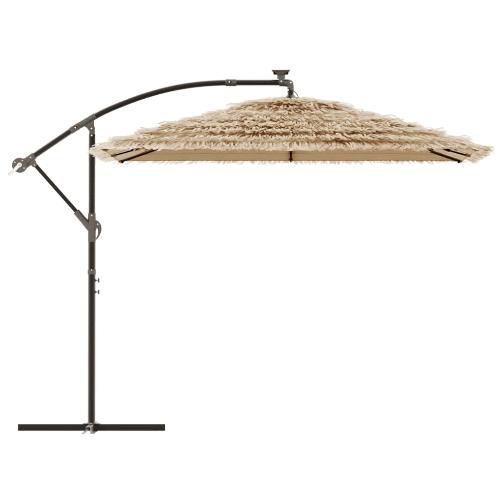 Vidaxl Sombrilla De Jardín Con Leds Poste Acero Marrón 269x269x235 Cm_4