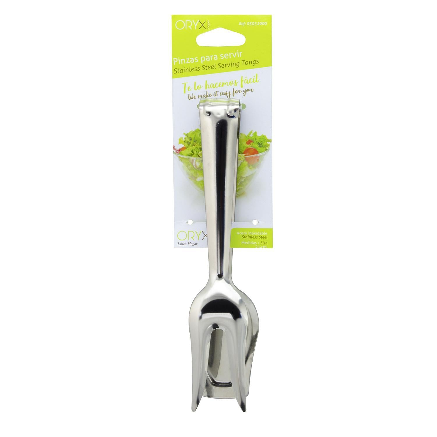 Pinzas Para Servir Acero Inoxidable  21 Cm. Ideal Para La Cocina, Servir Ensaladas, Servir Carnes, Pescados, Etc._3