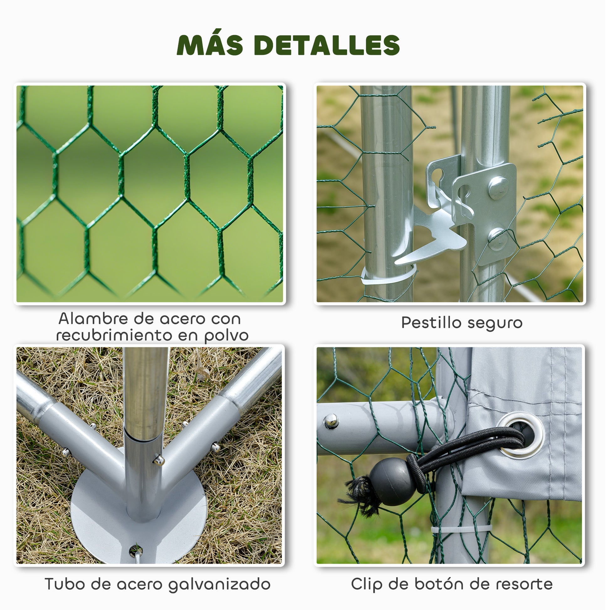 Pawhut Gallinero Para Exterior Grande 5,1x3x1,9 M 15,3 M² Con Cubierta Cerradura_5