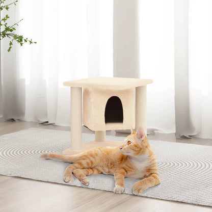 Vidaxl Rascador Para Gatos Con Postes De Sisal Crema 37 Cm_1