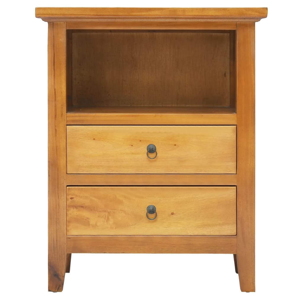 Mesita De Noche Madera Maciza De Caoba 60x30x75 Cm_2
