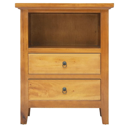 Mesita De Noche Madera Maciza De Caoba 60x30x75 Cm_2