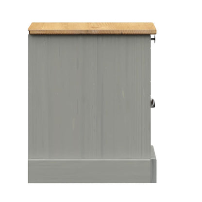 Mesita De Noche Vigo Madera Maciza De Pino Gris 42x35x42 Cm_4