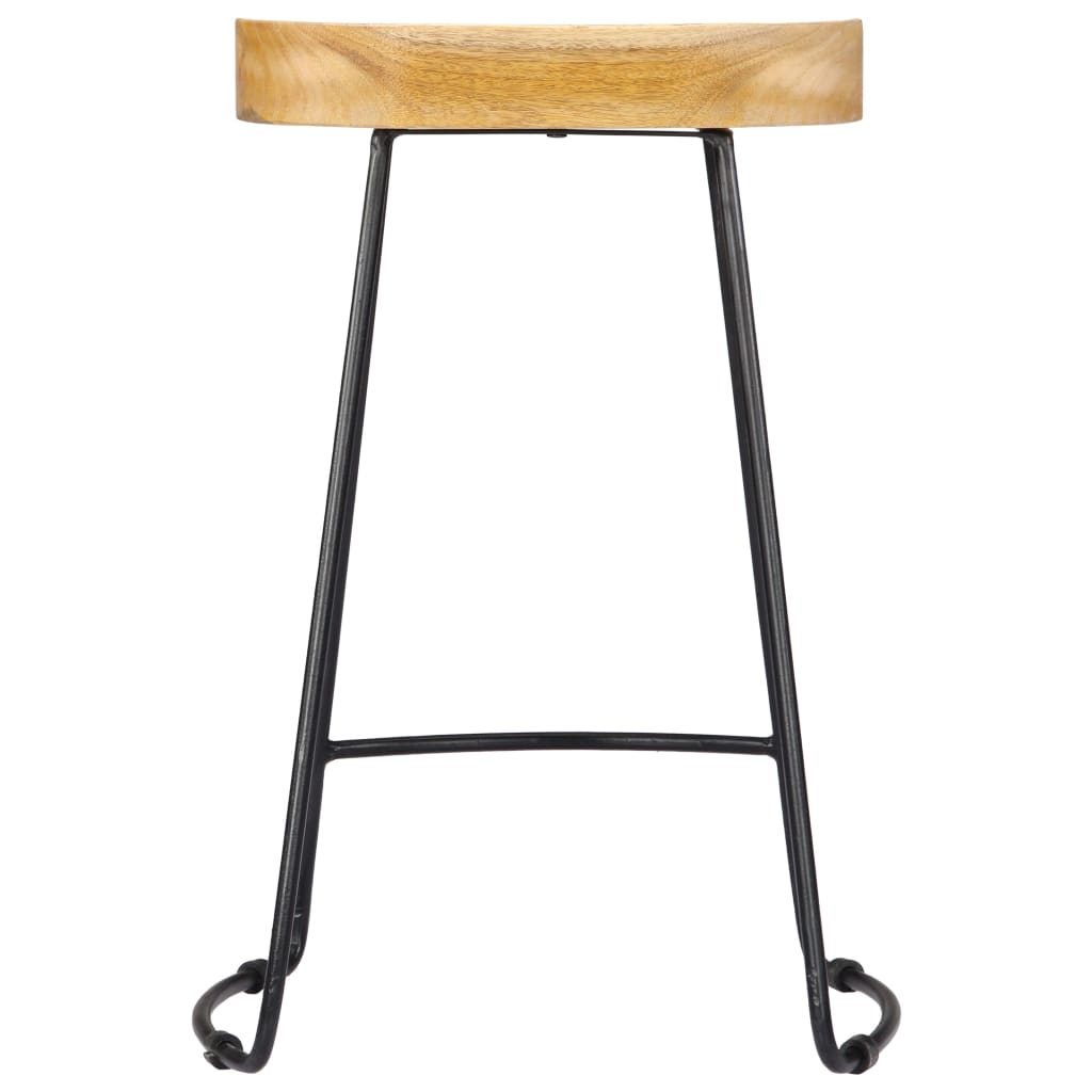 Taburetes De Cocina Gavin 2 Unidades Madera Maciza De Mango_2