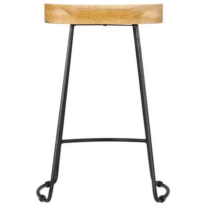Taburetes De Cocina Gavin 2 Unidades Madera Maciza De Mango_2
