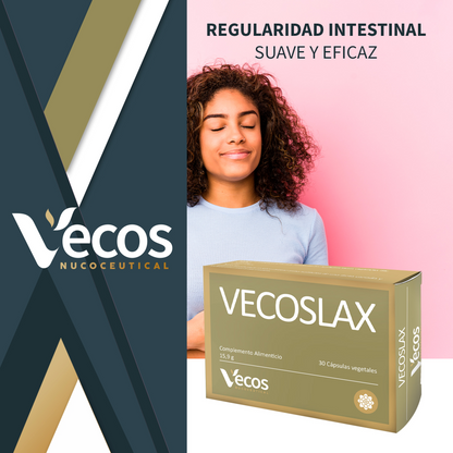 Vecoslax Vecos 30 Cápsulas | Regulación Del Tránsito Intestinal Y Alivio Del Estreñimiento Ocasional | Sen Y Frángula_1