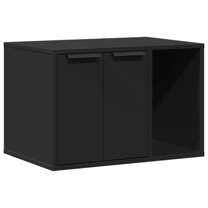 Vidaxl Mueble Arenero De Gatos Madera Ingeniería Negro 60x40x40 Cm_0