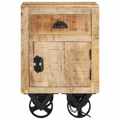 Mesita De Noche De Madera Maciza De Mango 40x30x57 Cm_3