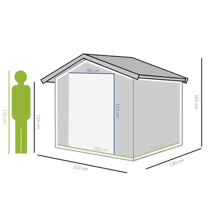 Outsunny Caseta De Jardín Exterior 2,42 M² 213x130x185 Cm Con Puerta Corredera_2