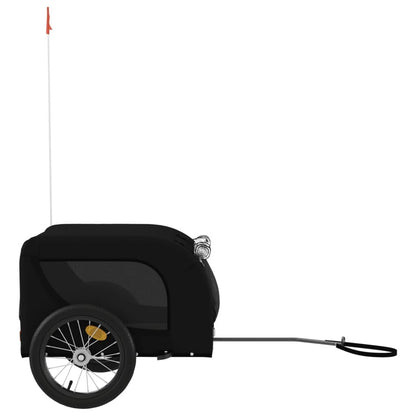Vidaxl Remolque De Bicicleta Mascotas Hierro Tela Oxford Negro_4