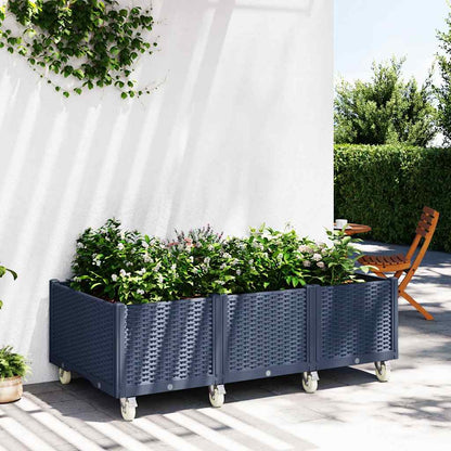 Jardinera Con Ruedas Pp Azul Gris 150x80x54 Cm_1
