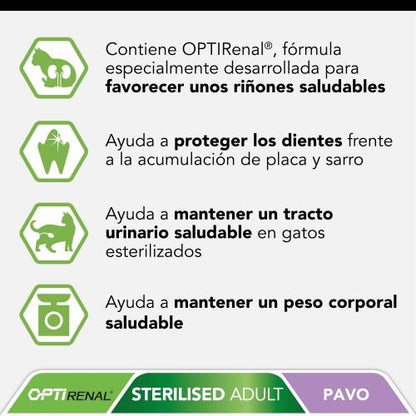 PRO PLAN Gato Esterilizado OPTIRENAL Pavo 10kg