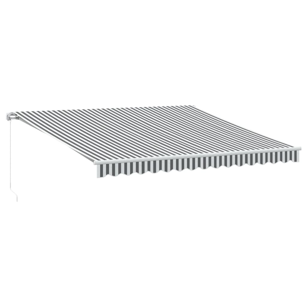 Toldo Retráctil Manual Con Luz Led Antracita Y Blanco 400x350cm_0