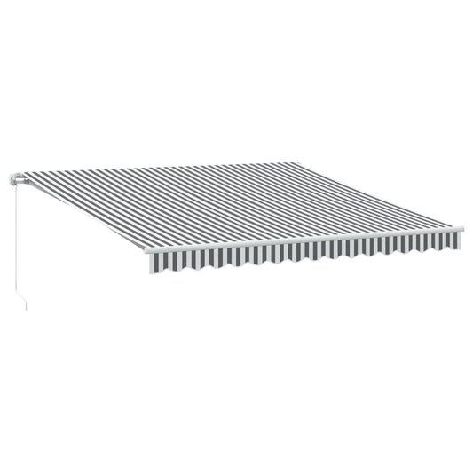 Toldo Retráctil Manual Gris Antracita Y Blanco 400x350 Cm_0