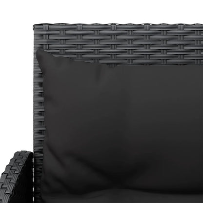 Vidaxl Set De Sofás En Forma De L 2 Pzas Cojines Ratán Sintético Negro_4