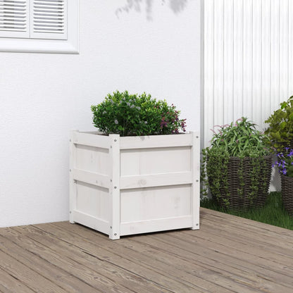 Jardinera Madera Maciza De Pino Blanco 50x50x50 Cm_1